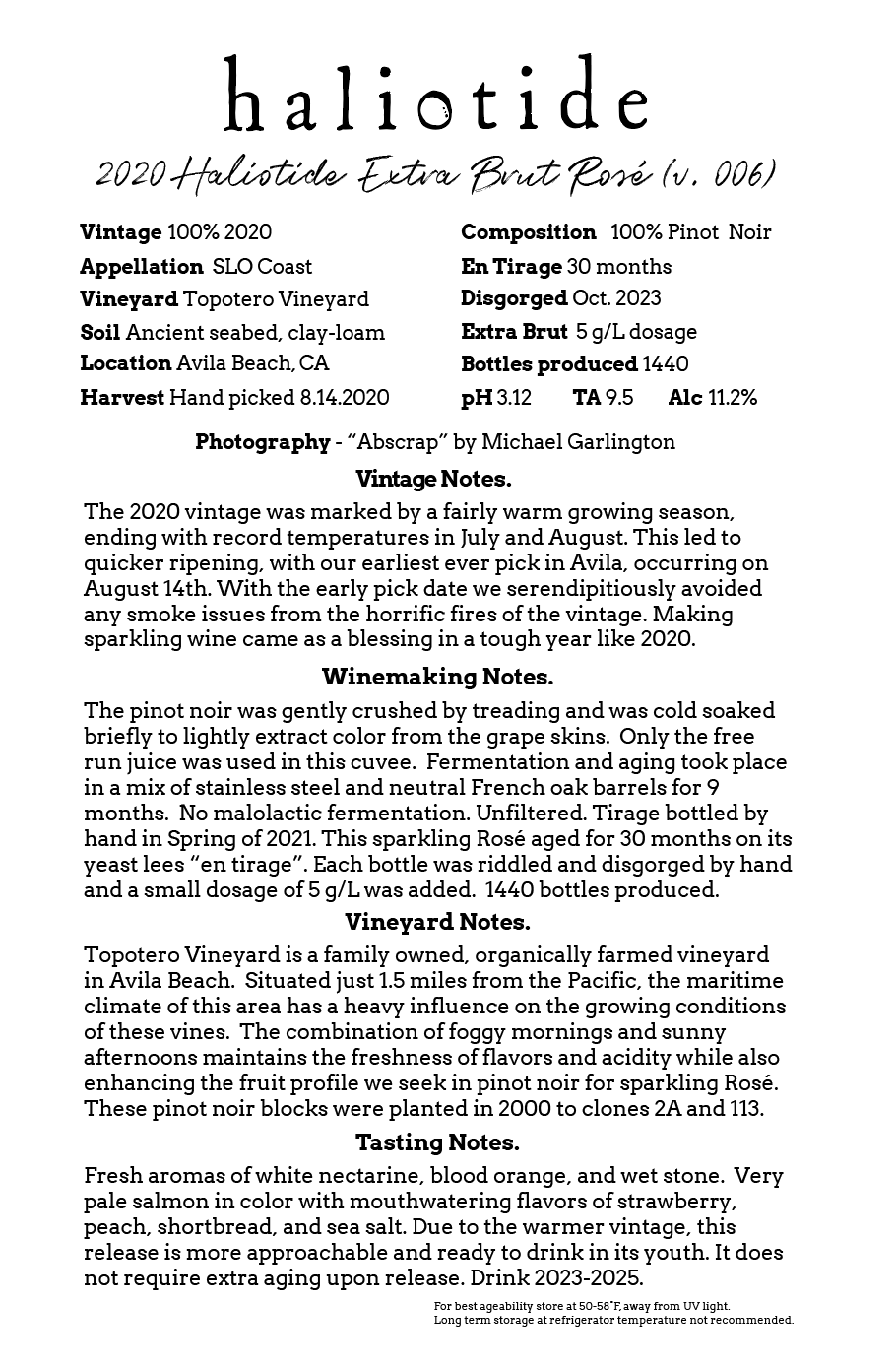 2020 Haliotide Extra Brut Rose