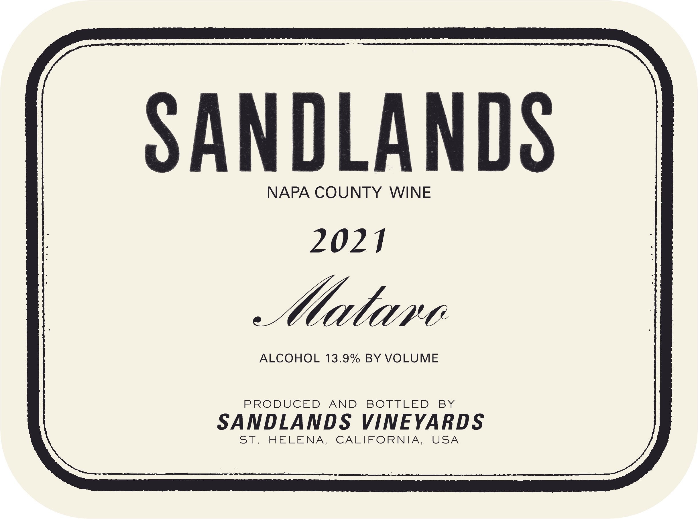 2021 Sandlands Contra Coste Mataro KKWine