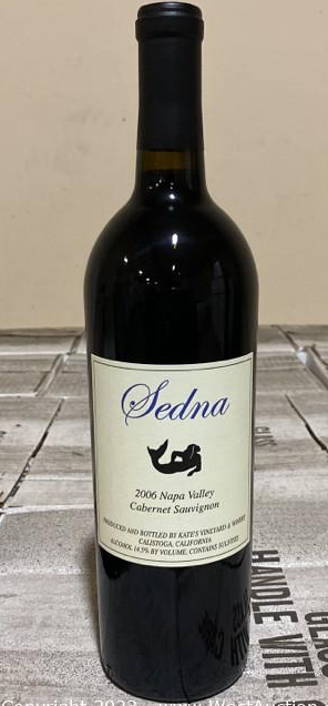 2006, Sedna Napa Valley Cabernet Sauvignon. Kates Vineyard
