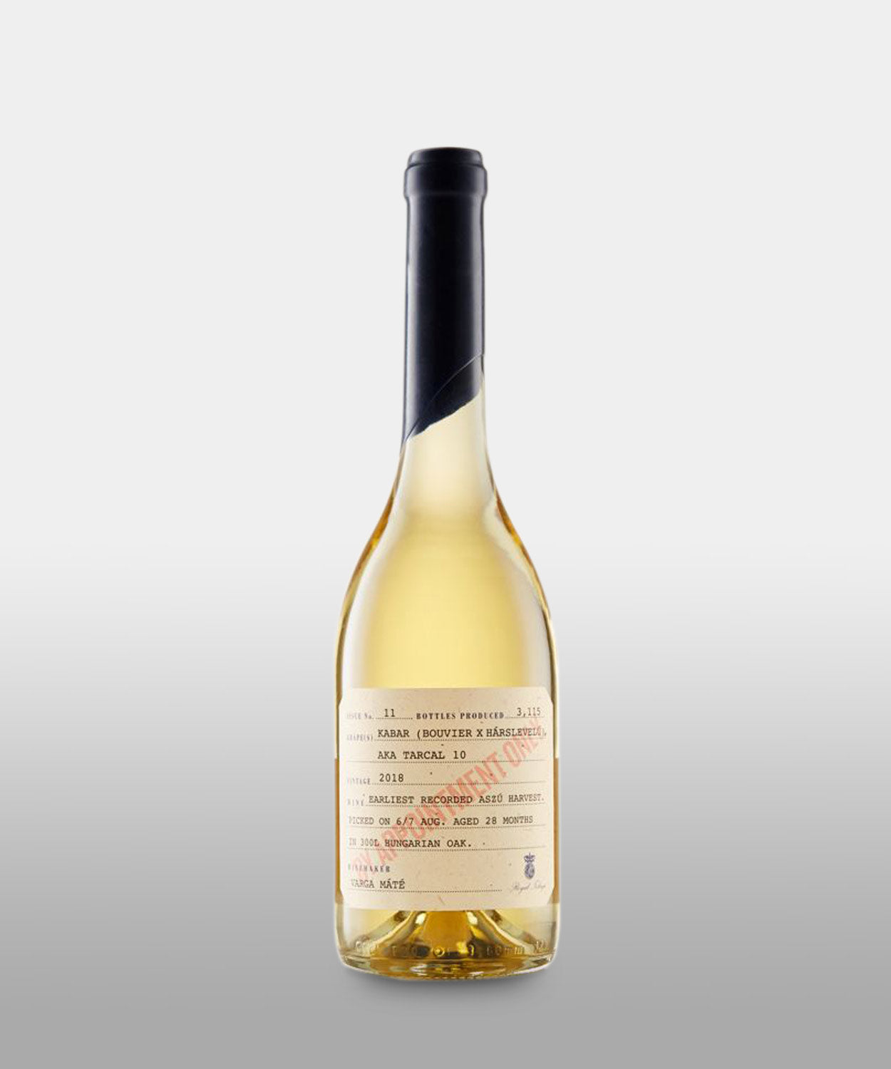 2018 Royal Tokaji, Early Kabar 6 putt ascu By Appointment #11 0.5L