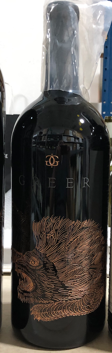 2018 Greer Cabernet Sauvignon Eatched label